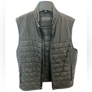 Vintage Abercrombie & Fitch Black Quilted Vest Lightweight Sleeveless
